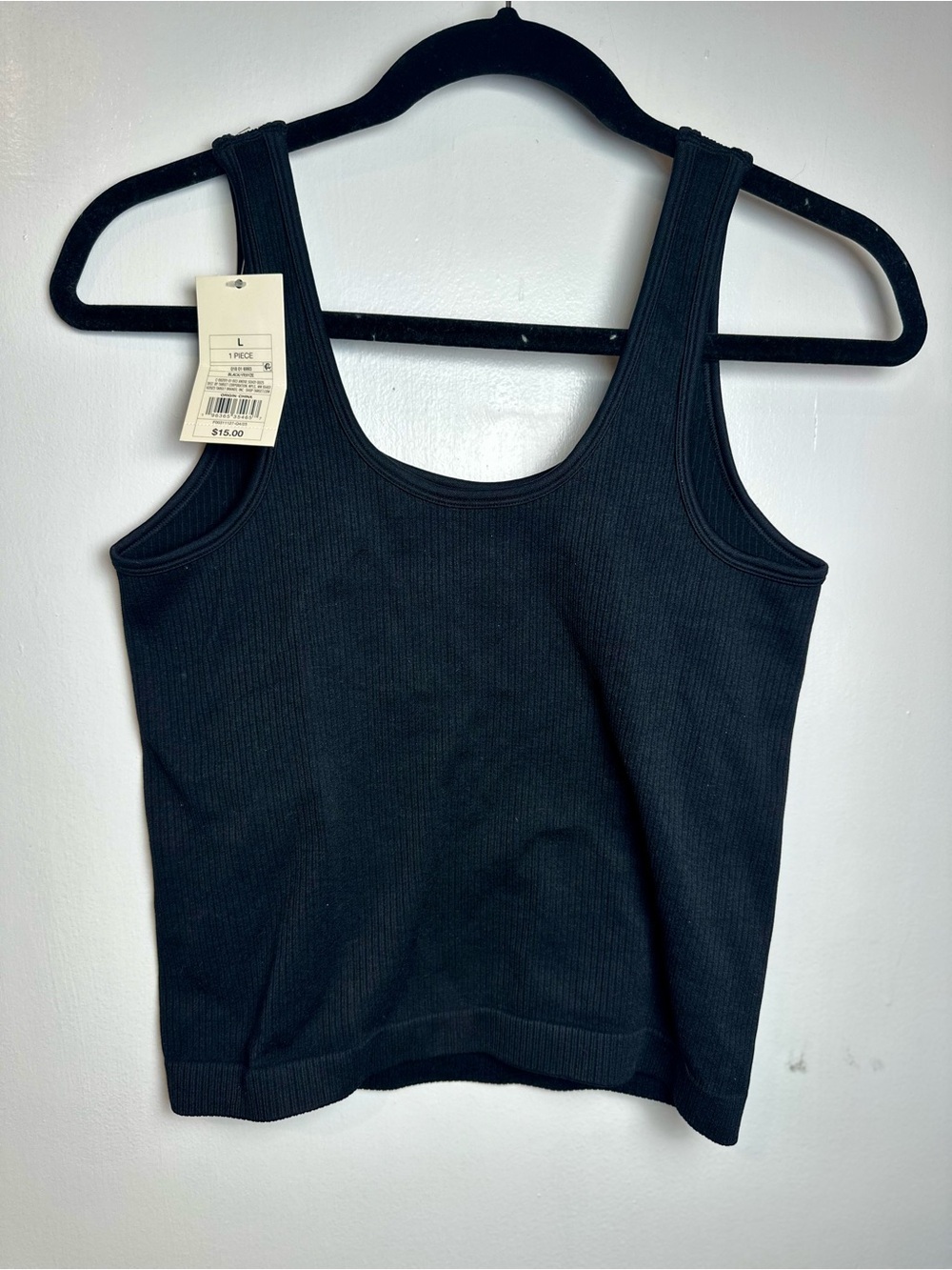 Target Black Ribbed Tank Top - Scoop Neck - Picture 2 of 3